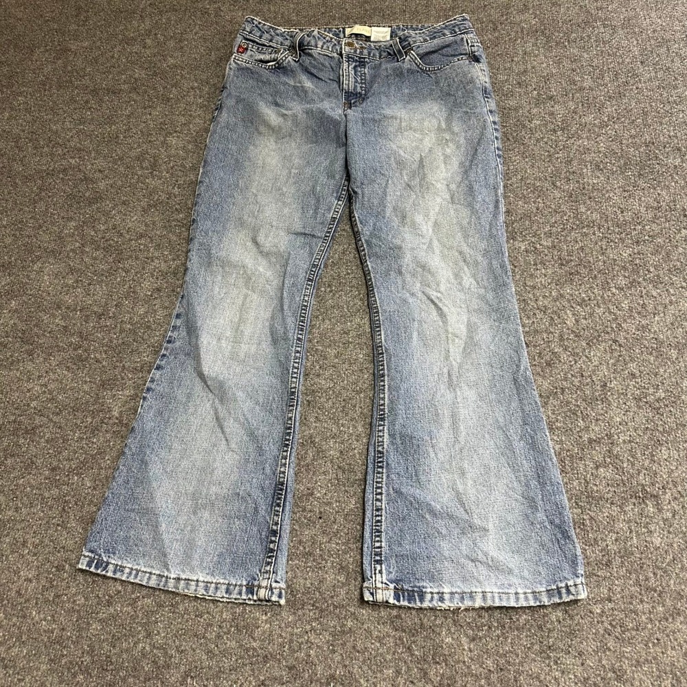 Arizona Jeans Womens Size 11 Short Blue Flare Leg Cotton Denim Light Wash Casual